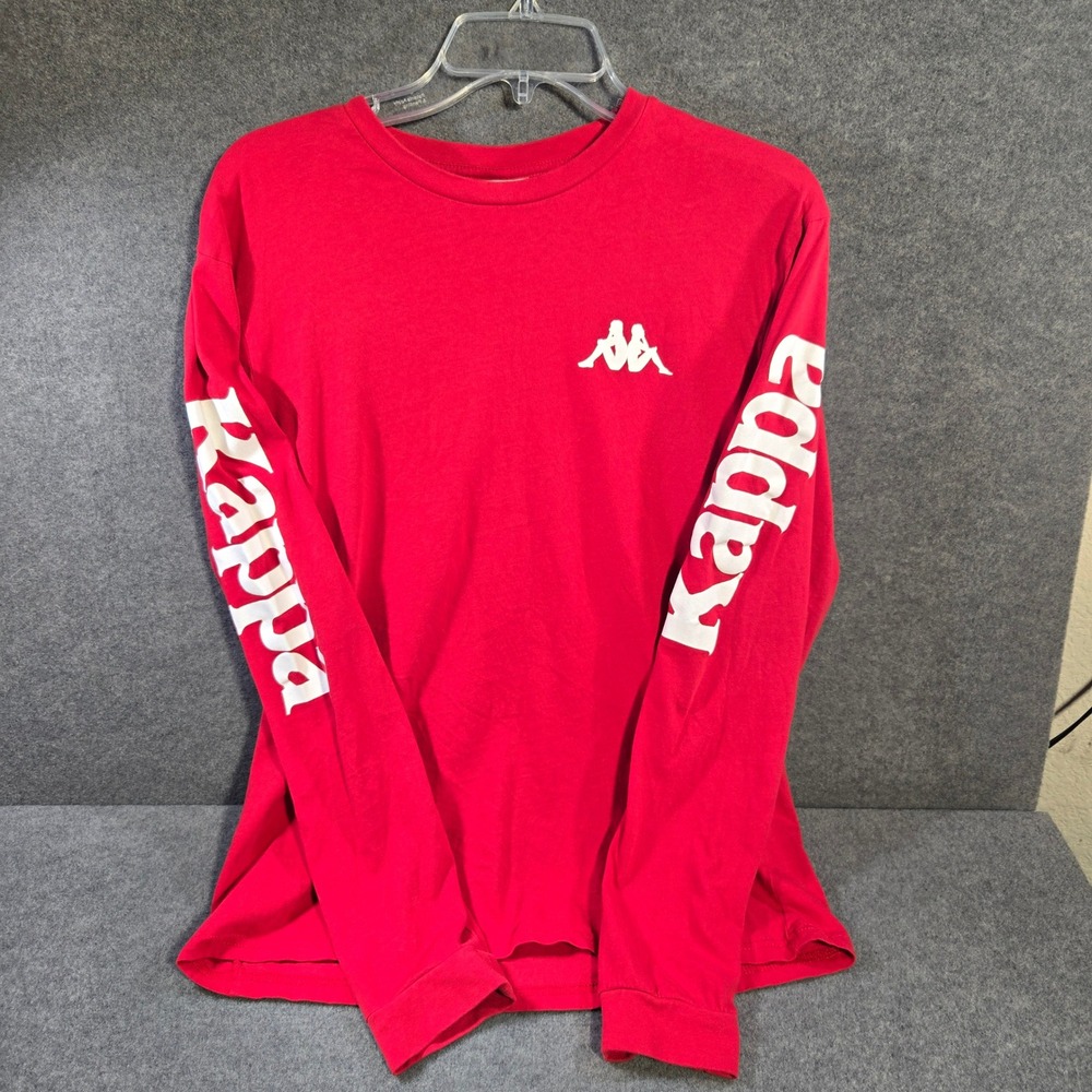 Kappa Red Long Sleeve Pullover Sleeve Logo Men's Size Large